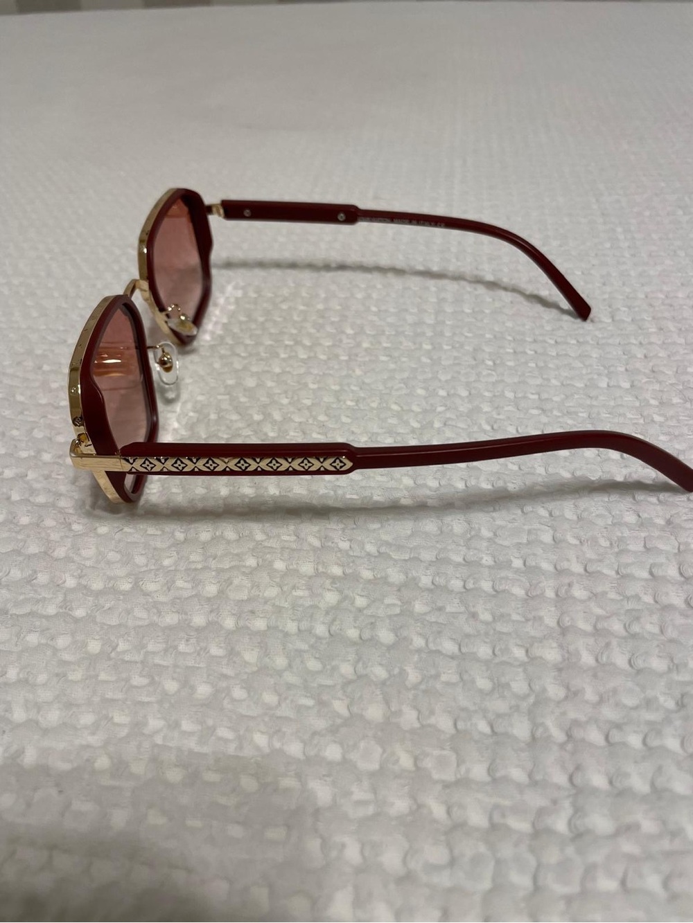 Louis Vuitton Red Sunglasses with Gold Monogram Temples